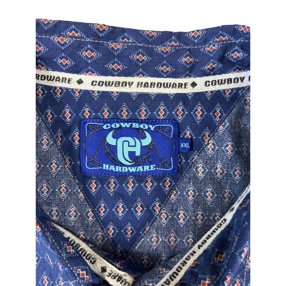 Cowboy Hardware Men Blue Short Sleeve‎ Pearl Snap Shirt Size XXL - Picture 5 of 7